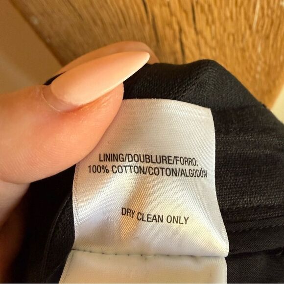 Favorite Daughter The Bea Pant Linen Blend Ankle Straight Trouser Black Size 6 - Picture 10 of 11